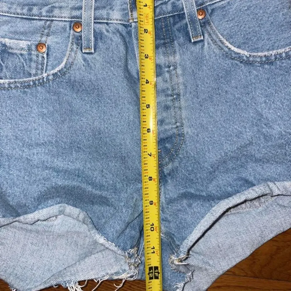 Levis 501 blue denim shorts